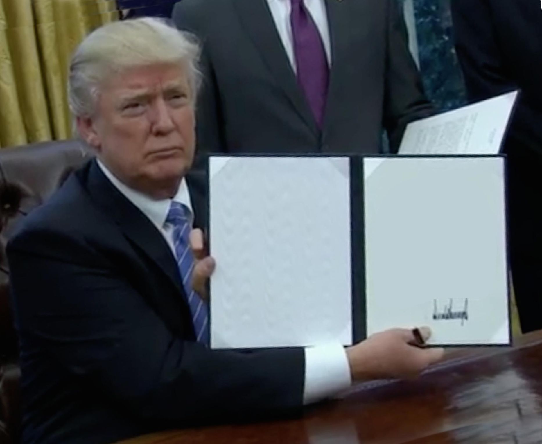 Trump Signing Blank Paper